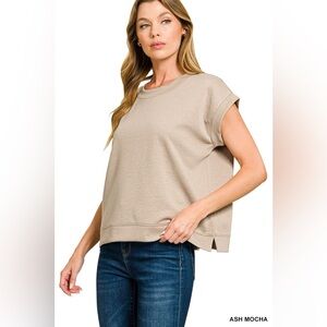 Zenana Scuba Short Sleeve Sweatshirts